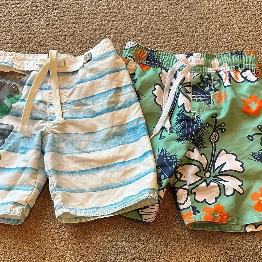 Charlie Rocket & Wes and Willy Boys Lined Swim Bottoms Size 4T